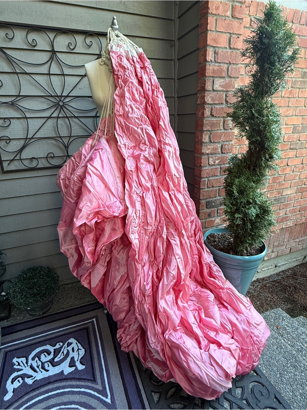Cold War Period British Military - 28' Desert Pink Parachute (not functional)